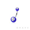 316L SURGICAL STEEL ACRYLIC GEM BALL NAVEL BELLY RING